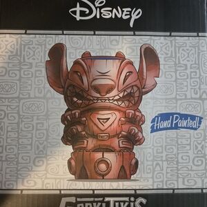 Disney Hand-Painted Stitch Tiki in Red and Brown